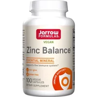 Jarrow Formulas Zinc Balance bottle, white with red label, 100 vegan capsules, supports immune system.
