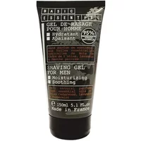 Jeanne Arthes Bare Essentials Shave Gel 150ml tube, black with white and orange text, 95% natural ingredients.