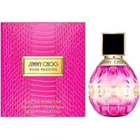 Pink Jimmy Choo Rose Passion Eau De Parfum 40ml with gold cap and textured pink box.