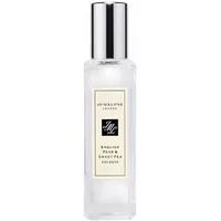 Clear glass bottle of Jo Malone London English Pear & Sweet Pea Cologne, 30ml, with silver cap and cream label.
