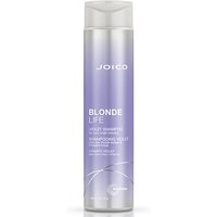 Joico Blonde Life Violet Shampoo 300ml in a sleek lavender bottle with silver cap and branding.