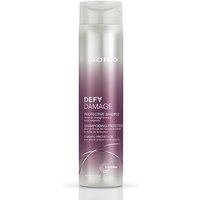 Joico Defy Damage Protective Shampoo 300ml in a sleek silver and purple gradient bottle with white text.