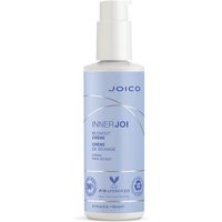 Joico InnerJoi Airdry Blowout Lotion 150ml in a light blue pump bottle with silver accents and brand logo.