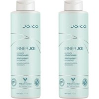 Joico InnerJoi Hydration Conditioner 1000ml twin pack, light blue bottles with white caps and minimalist design.