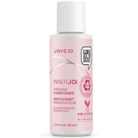 Joico InnerJoi Preserve Conditioner 50ml, pink bottle with white cap, featuring logo and text in red and silver accents.