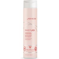 Pink Joico InnerJoi Strengthen Conditioner bottle, 300ml, with white cap and silver accents.
