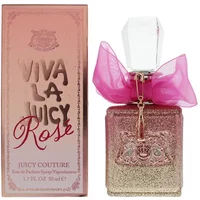 Juicy Couture Viva La Juicy Rose perfume, 50ml, in glittery pink bottle with pink bow and matching box.