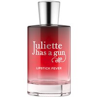 Red gradient perfume bottle with silver cap, labeled "Juliette has a Gun - Lipstick Fever" in white text.