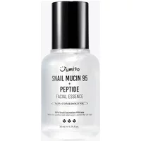 Clear bottle of Jumiso Snail Mucin 95 + Peptide Facial Essence with black cap and bold black text.