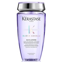 Kérastase Blond Absolu Bain Lumiere 250ml, clear lavender bottle with silver cap and bold logo.