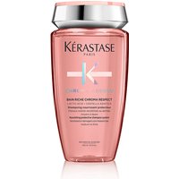 Pink Kérastase Chroma Absolu shampoo bottle with silver cap and white label text, 250ml.