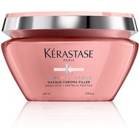 Pink Kérastase Chroma Absolu Mask jar, 200ml, with silver lid and black text detailing.