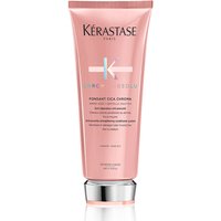 Pink Kérastase Chroma Absolu Strengthening Fondant tube, 200ml, with silver cap and white text detailing.