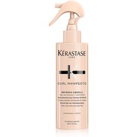 Kérastase Curl Manifesto Refresh Absolu Spray, 190ml peach bottle with spray nozzle and black text.