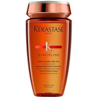 Orange Kérastase Discipline Bain Oleo-Relax bottle with copper cap, 250ml, featuring sleek design and bold logo.