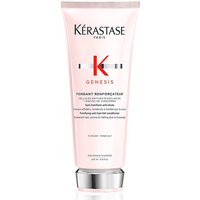 Pink Kérastase Genesis Fondant Renforcateur 200ml tube with black text and red logo on white background.