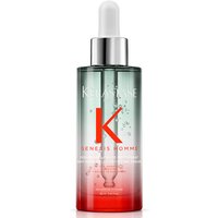 Kérastase Genesis Homme serum in a clear bottle with a silver dropper and red gradient base, 90ml.