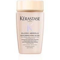 Kérastase Gloss Absolu Bain Crème Hydra-Glaze 80ml, beige bottle with black text and gold cap.