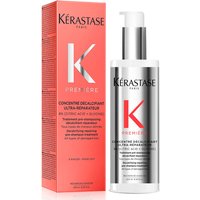 Kérastase Première silver bottle with pump, red accents, beside matching red box, 250ml pre-shampoo treatment.