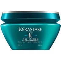 Teal Kérastase Resistance Masque Thérapiste 200ml jar with silver lid and white text detailing product name.
