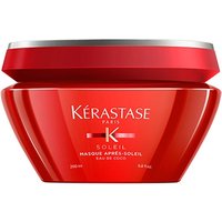 Red Kérastase Soleil Aprés-Soleil Masque jar, 200ml, with silver lid and white logo text.