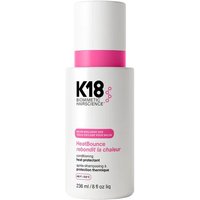 K18 HeatBounce conditioning heat protectant, white bottle with pink accents, 236ml size.