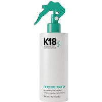 K18 Peptide Prep™ Pro Chelating Hair Complex 300ml, white bottle with green spray nozzle and black text.