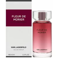 Karl Lagerfeld Fleur De Murier Eau De Parfum 100ml, red gradient glass bottle with silver cap, white box with burgundy label