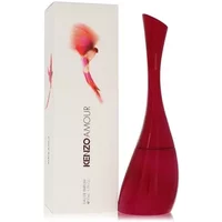 Kenzo Amour Eau De Parfum 50ml with sleek red bottle and matching box featuring a pink bird design.