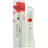 Kenzo La Recolte Parisienne Eau De Parfum 40ml, curved glass bottle with red poppy design, matching floral box.