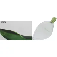 Kenzo Parfum D'Ete 75ml, leaf-shaped clear bottle with green cap, next to a box featuring a green leaf design.