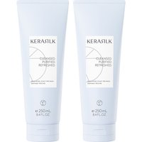 Kerasilk DOUBLE Exfoliating Scalp Prewash 250ml, white tube with black text and minimalist design.