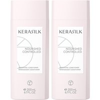 Kerasilk DOUBLE Smoothing Conditioner 200ml, pale pink bottle with white label and black text.