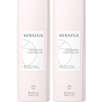 Kerasilk DOUBLE Smoothing Shampoo 250ml, pale pink bottle with white label and black text.