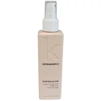 Beige rectangular bottle of Kevin.Murphy Staying Alive Leave-In Treatment with pump dispenser and embossed logo.