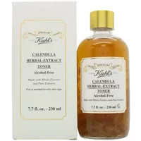 Kiehl's Calendula Herbal-Extract Toner in clear bottle with gold cap, 230ml, beside matching white box.