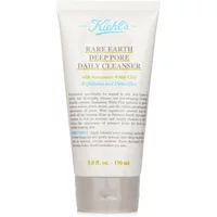 Kiehl's Rare Earth Deep Pore Daily Cleanser, 150ml tube, white with blue and gray text, featuring Amazonian clay.