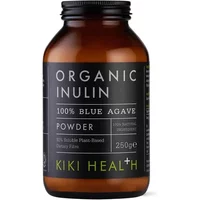 KIKI Health Organic Inulin Powder 250g in a brown jar with black label and green text.