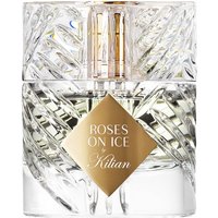 Crystal-patterned bottle of Kilian Roses on Ice Eau de Parfum, 50 ml, with gold diamond label and clear cap.