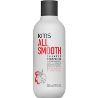 KMS All Smooth Shampoo 300ml bottle, white with black cap and red text detailing.