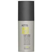 KMS HairPlay Liquid Wax 100ml, gray bottle with black cap, yellow and black text on front.