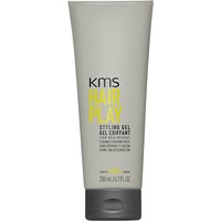 KMS HairPlay Styling Gel 200ml, gray tube with black cap and bold yellow text.