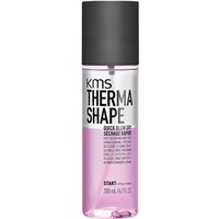 KMS ThermaShape Quick Blow Dry 200ml bottle with black cap and pink liquid.