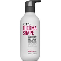 KMS ThermaShape Straightening Conditioner 300ml, white bottle with black pump and red text.