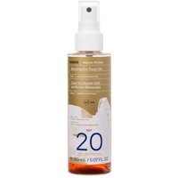 Korres Aegean Bronze Bronzing Dry Touch Oil SPF 20, 150ml spray bottle with gold label and white pump.