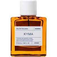 Square amber bottle of Korres Kyma Eau De Toilette with white cap and minimalist label.