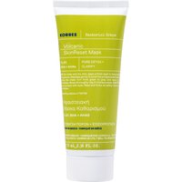 Korres Santorini Grape Volcanic Mask 75ml in green tube with white cap and text detailing benefits.