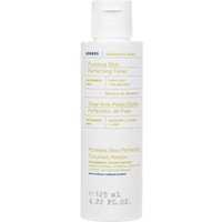 White bottle of Korres Santorini Grape Poreless Skin Perfecting Toner, 125ml, with blue and gold text.