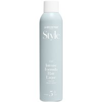 Light blue La Biosthetique Intense Formula Hair Laque 300ml spray can with white cap and text.