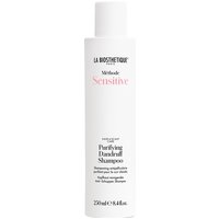 White La Biosthetique Purifying Dandruff Shampoo bottle, 250ml, with black text and pink accents.